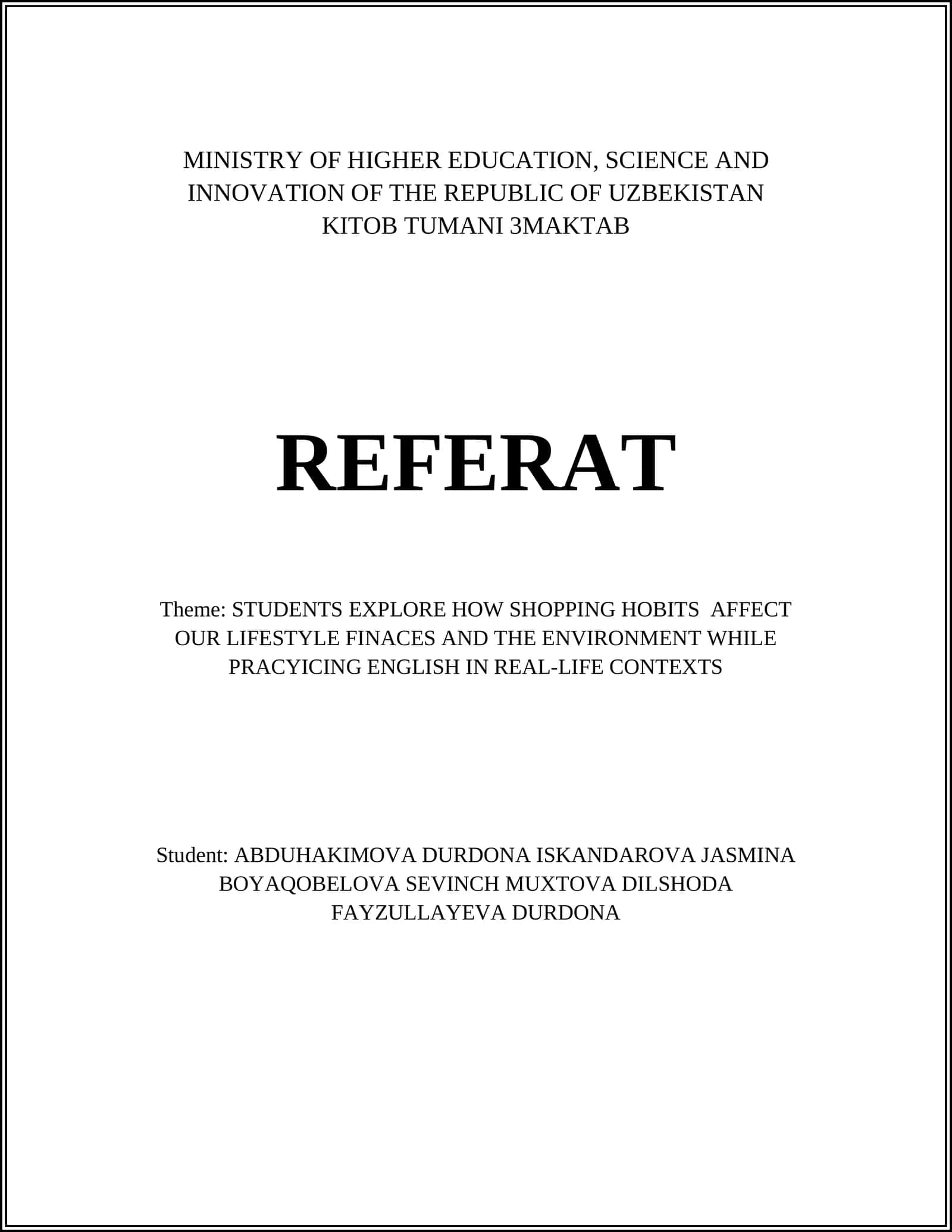 Kitob Tumani 3Maktab Referat