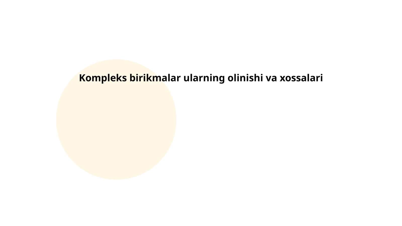 Kompleks birikmalar tushunchasi