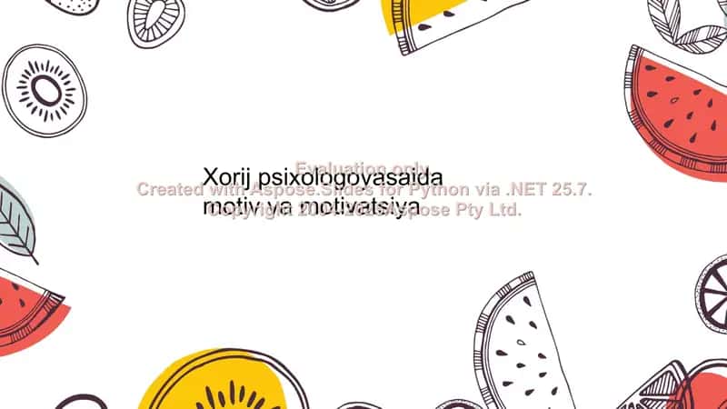 Xorij psixologoyasaida motiv va motivatsiya