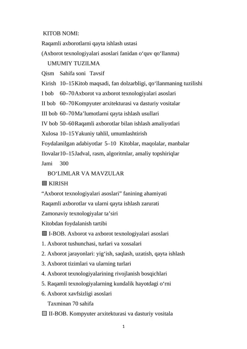 Raqamli axborotlarni qayta ishlash ustasi