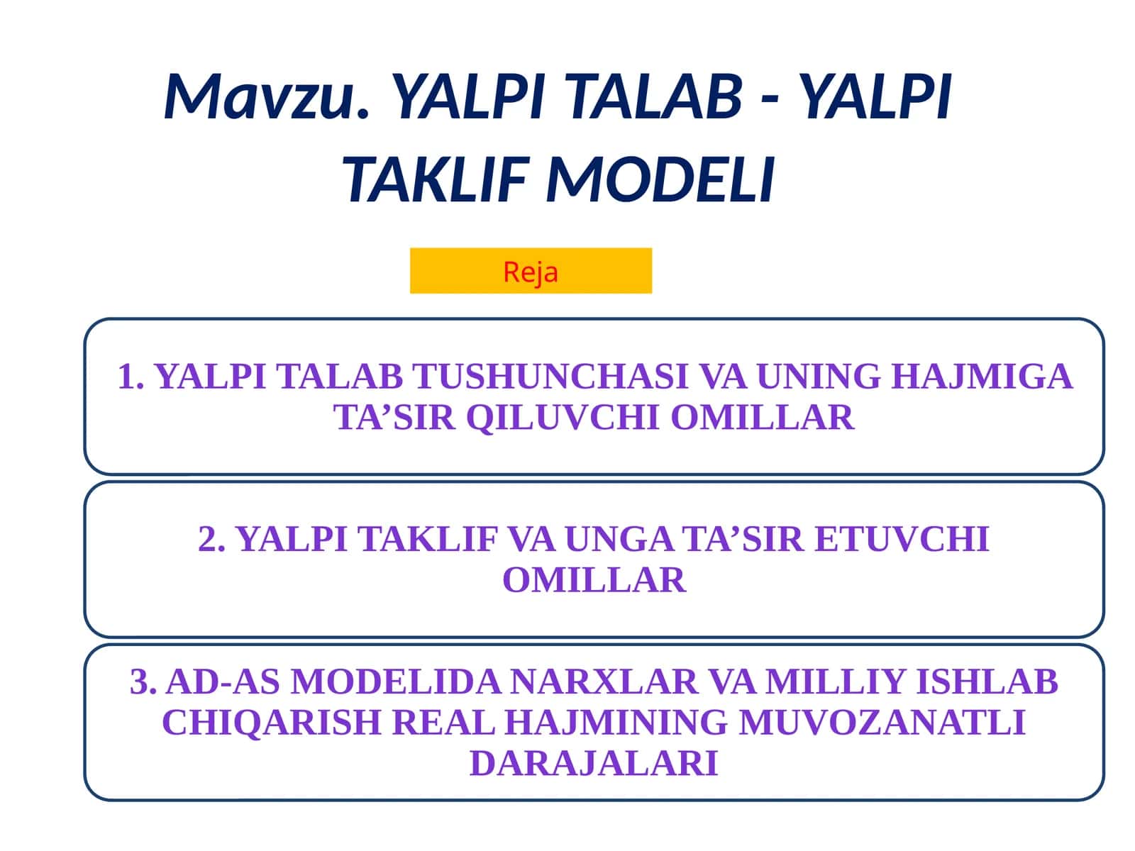 YALPI TALAB - YALPI TAKLIF MODELI