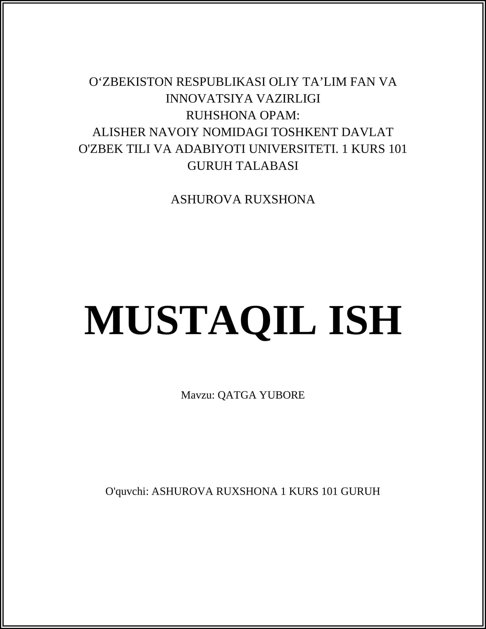 QATGA YUBORE