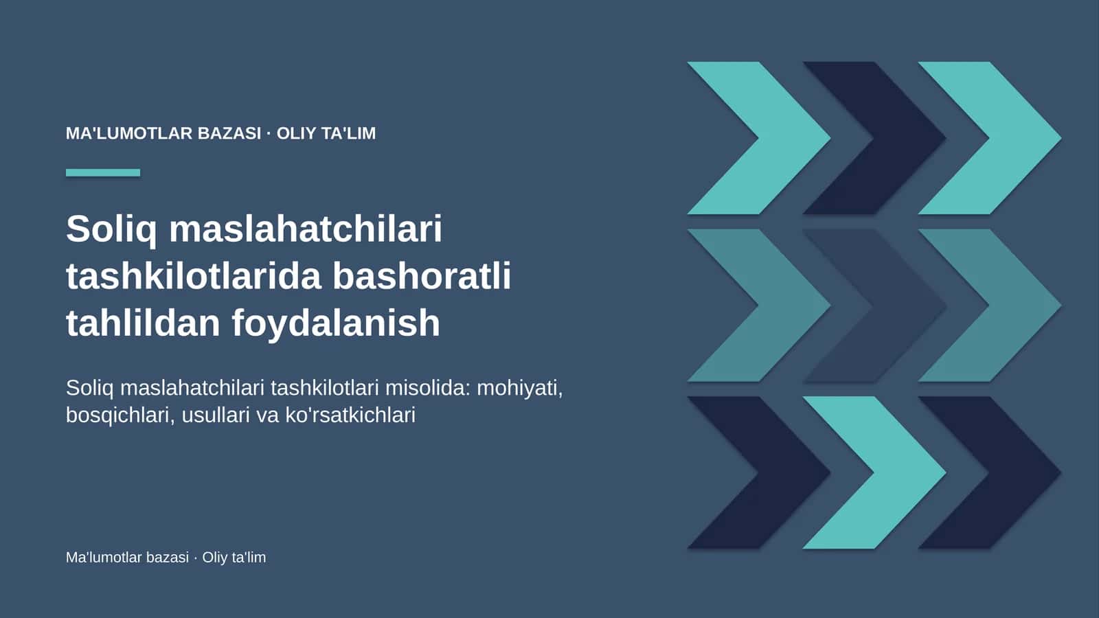 soliq maslahatchilari tashkilotlarida bashoratli tahlildan foydalanish 3935