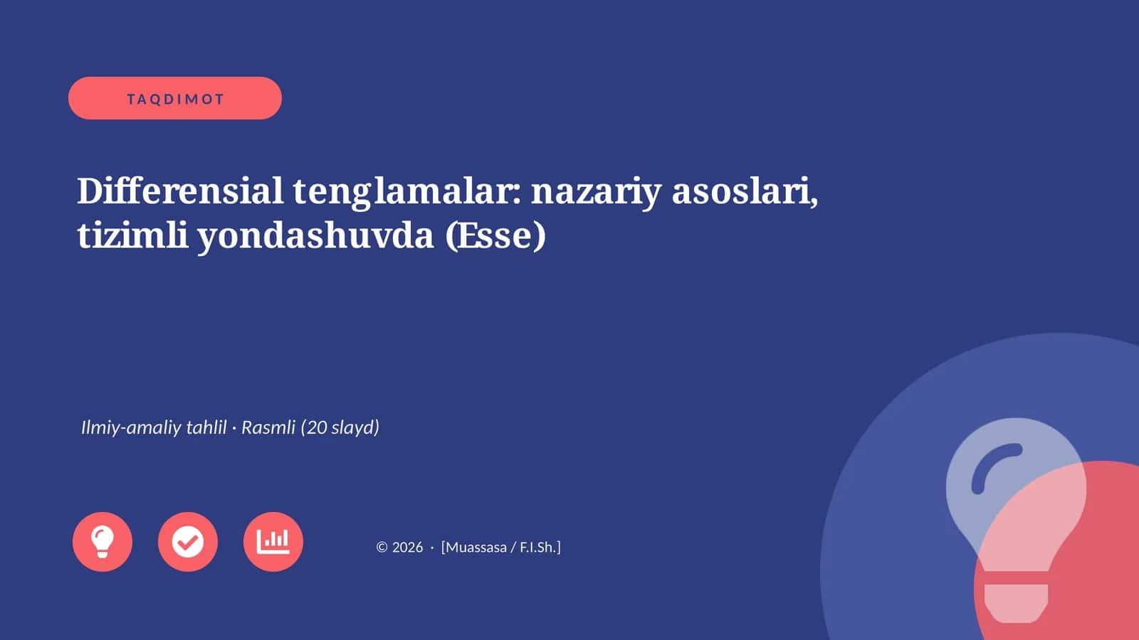 Differensial tenglamalar: nazariy asoslari, tizimli yondashuvda (Esse)
