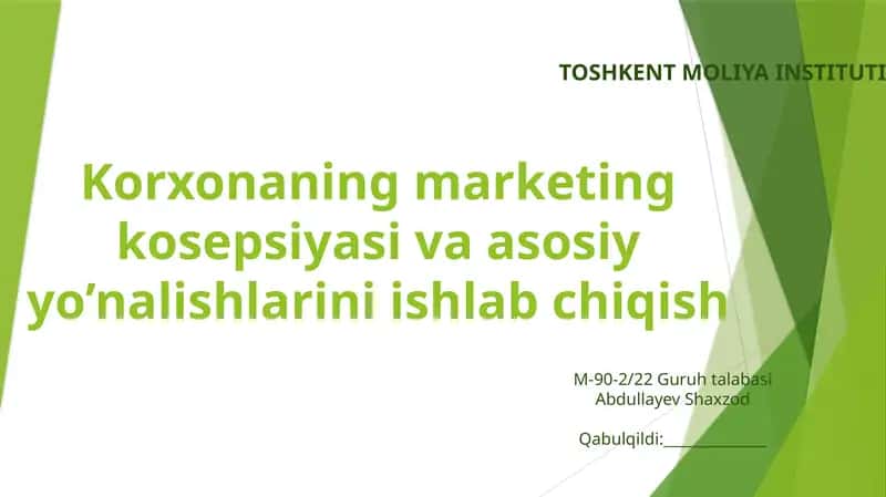 Marketing Konseptsiyasi