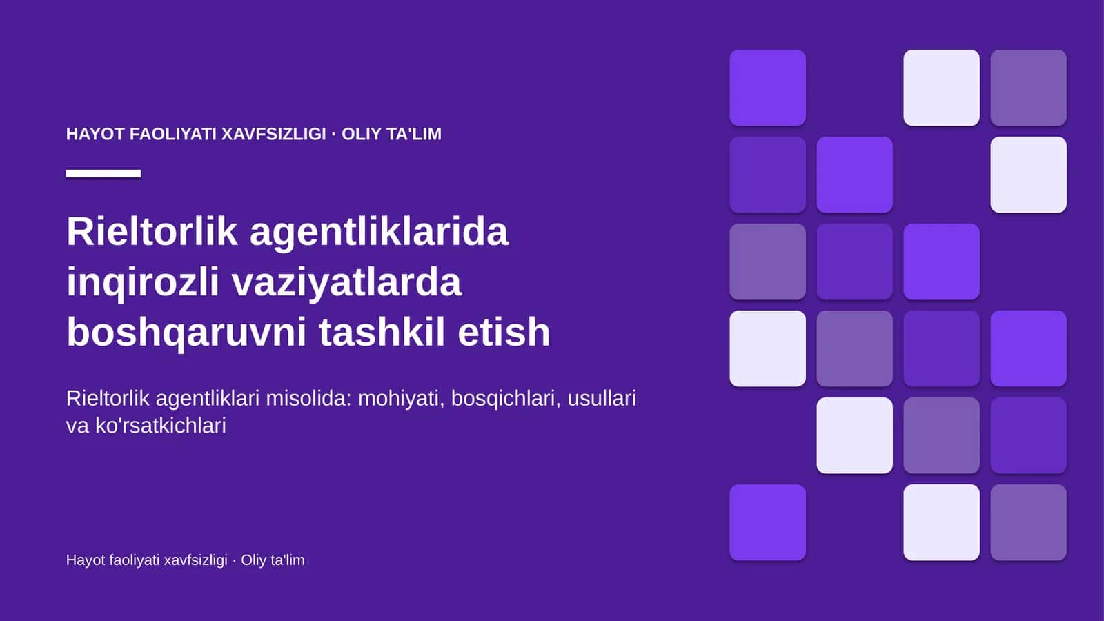 rieltorlik agentliklarida inqirozli vaziyatlarda boshqaruvni tashkil etish 9378