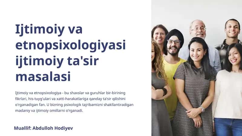 Ijtimoiy va etnopsixologiyasi ta'sir masalasi