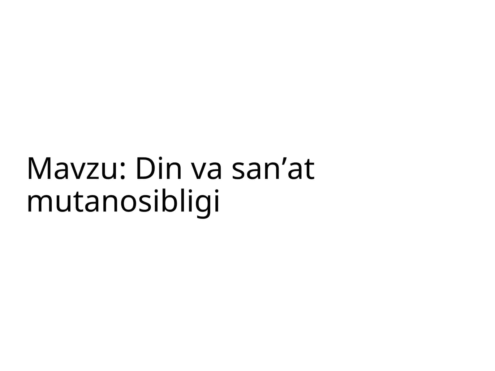 Din va sanʼat mutanosibligi