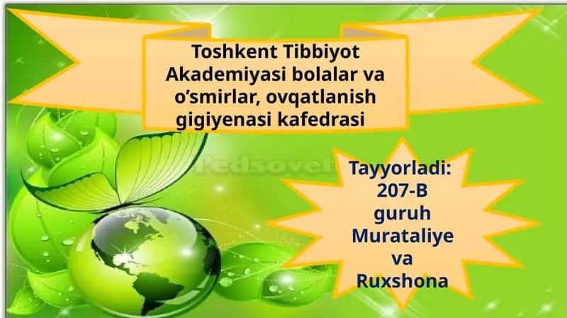 Toshkent Tibbiyot Akademiyasi bolalar va o'smirlar ovqatlanish gigiyenasikafedrasi