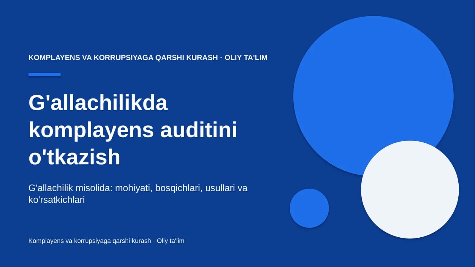 g'allachilikda komplayens auditini o'tkazish 1452
