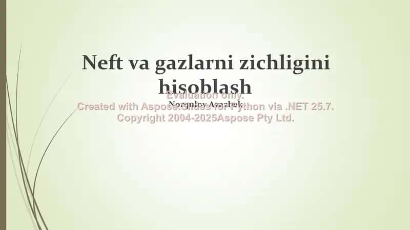 Neft va gazlarni zichligini hisoblash