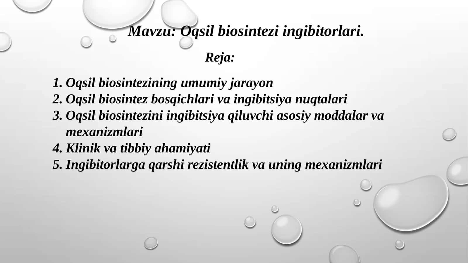 Oqsil biosintezi tiingibitorlari
