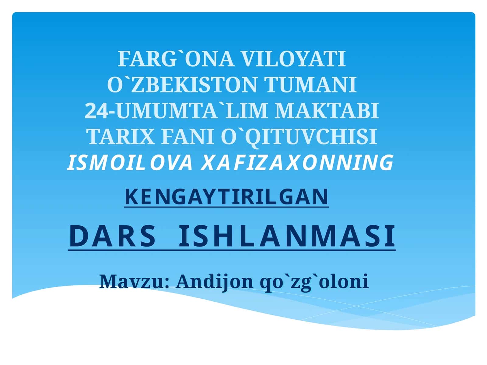 Andijon qo`zg`oloni Texnologik xarita