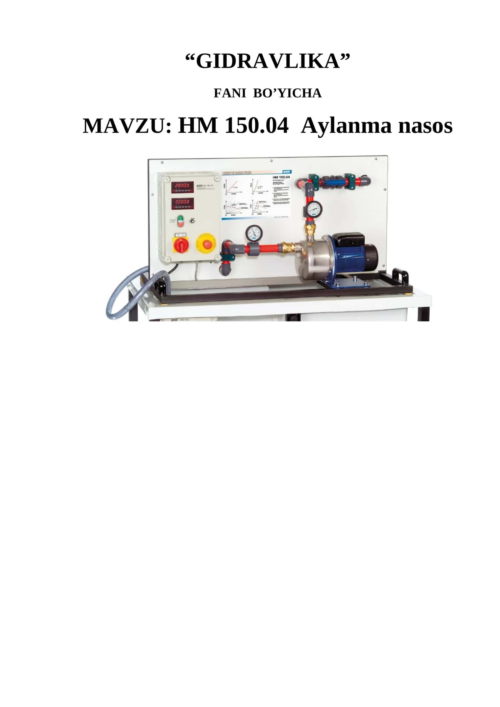 Markazdan qochma nasos. Аylаnmа nаsоs