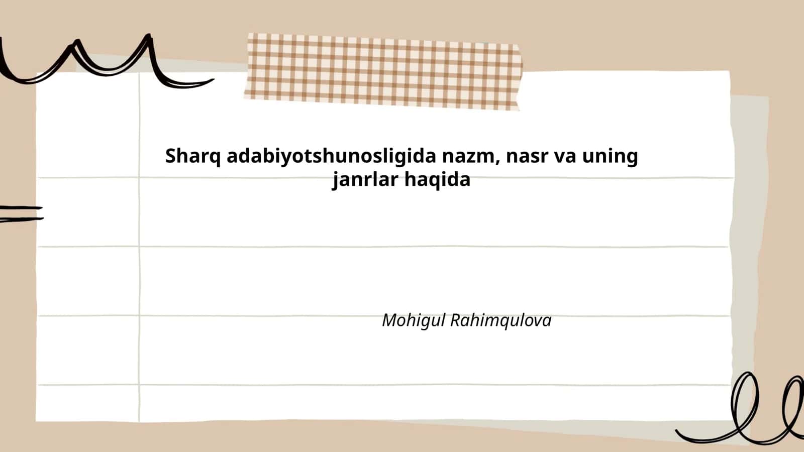 Sharq adabiyotshunosligida nazm, nasr va uning janrlar haqida