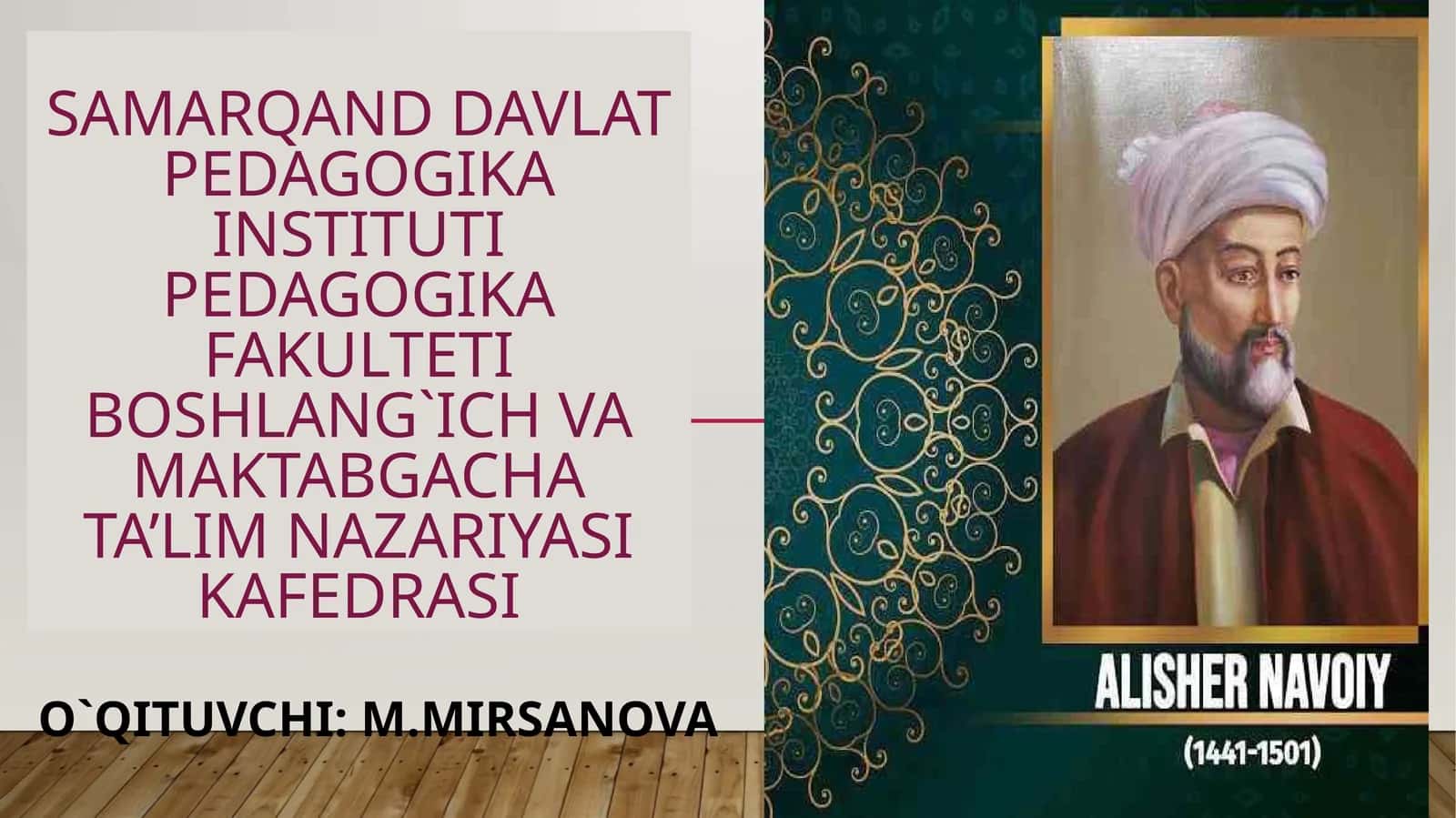 Navoiyning o‘zbek adabiyoti taraqqiyotidagi o‘rni