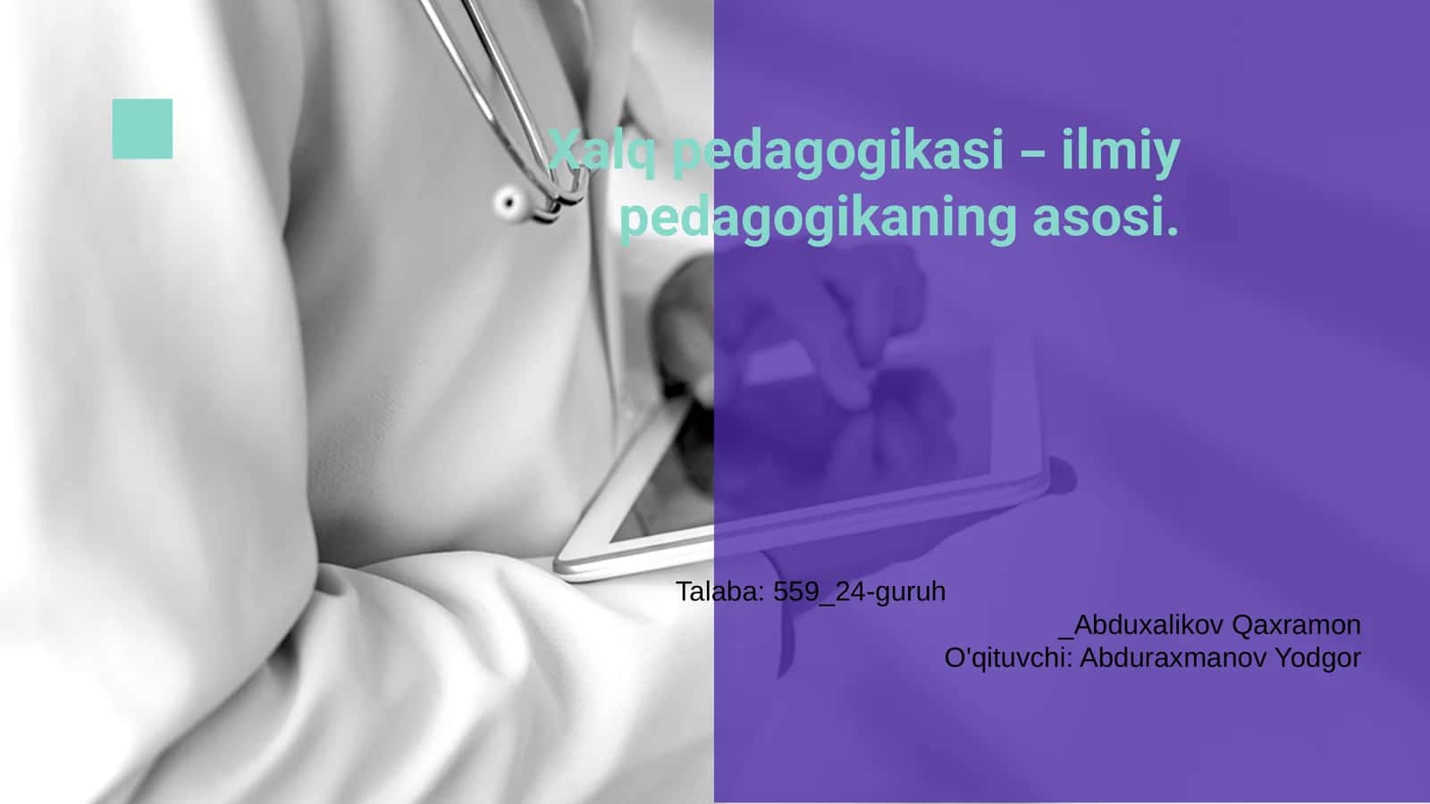 Xalq pedagogikasi - ilmiy pedagogikaning asosi