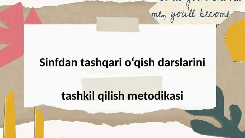 Sinfdan tashqari o'qish darslarini tashkil qilish metodikasi prezentatsiya