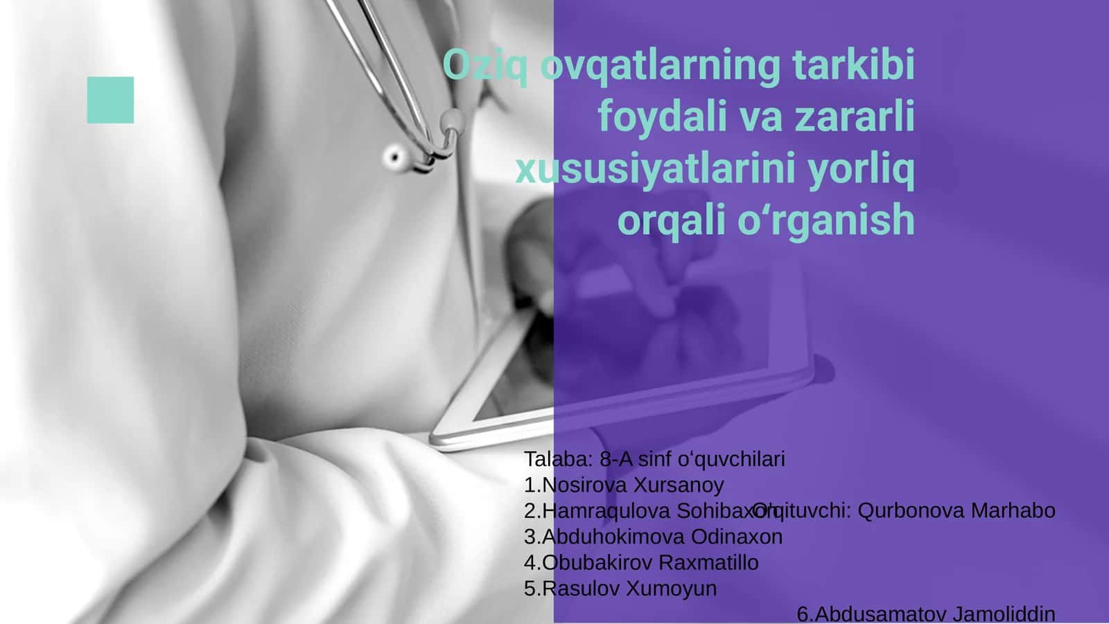 Oziq Ovqatlarning Tarkibi