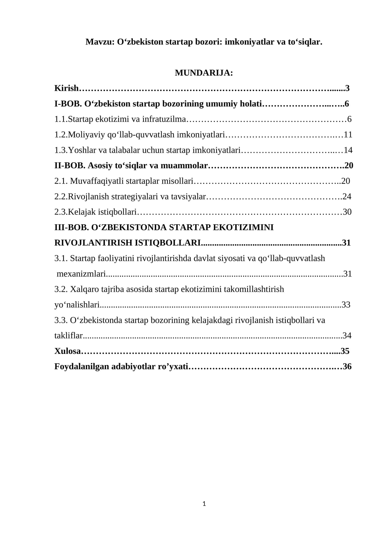O‘zbekiston startap bozori: imkoniyatlar va to‘siqlar