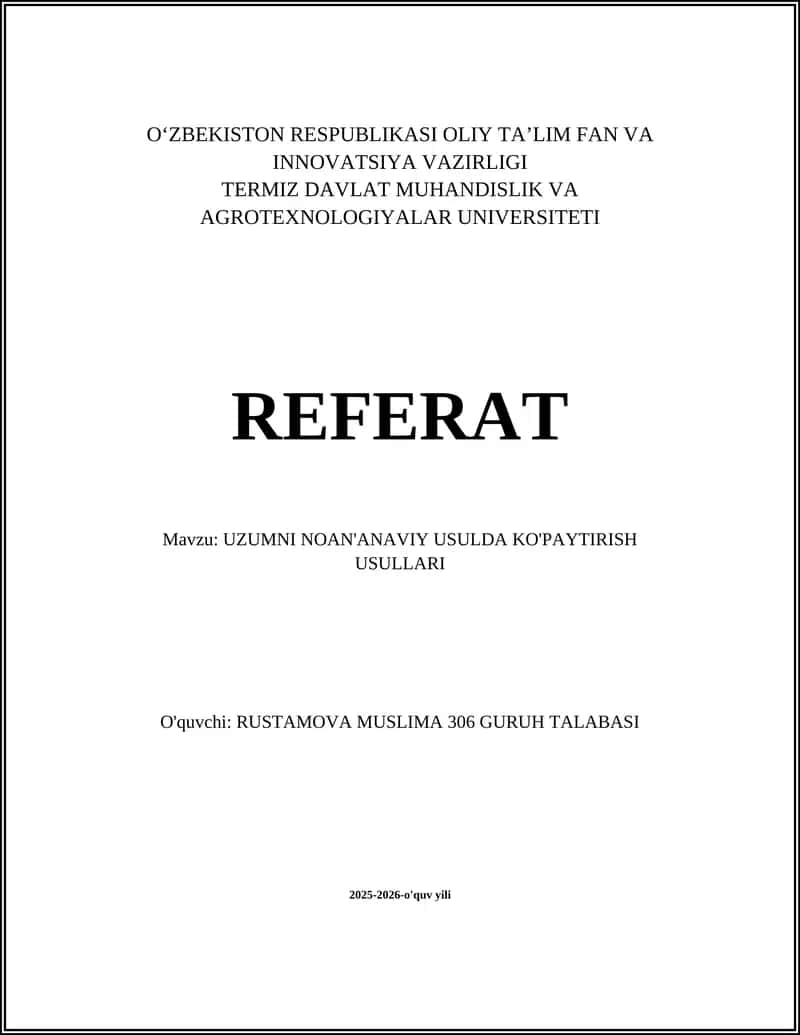 In vitro mikropropagatsiya va klonlash usullari