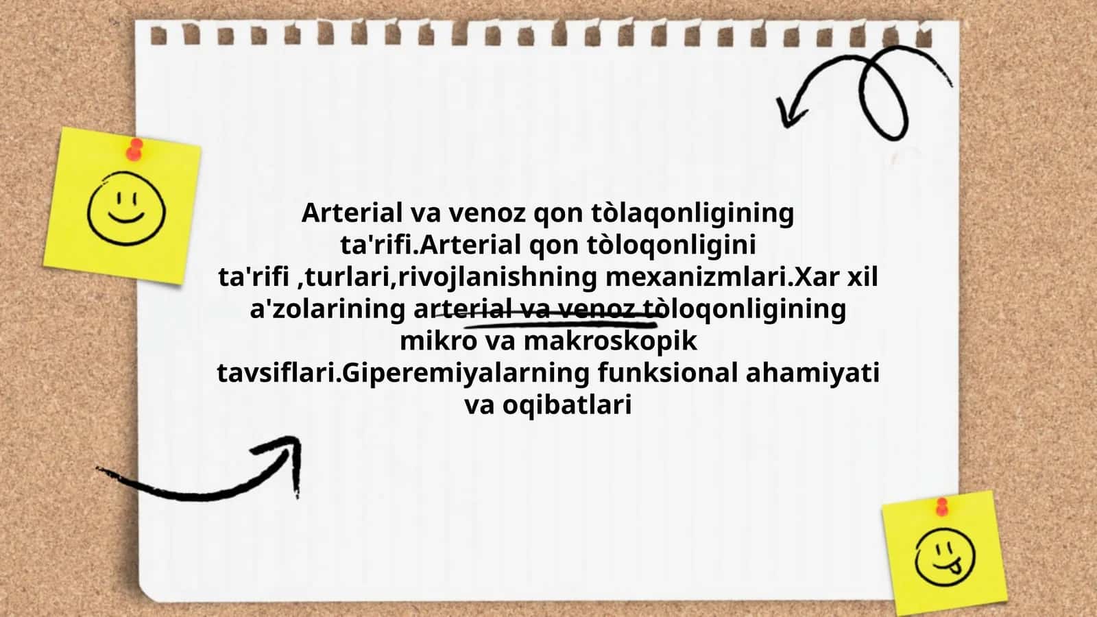 Arterial va venoz qon tòlaqonligining ta'rifi