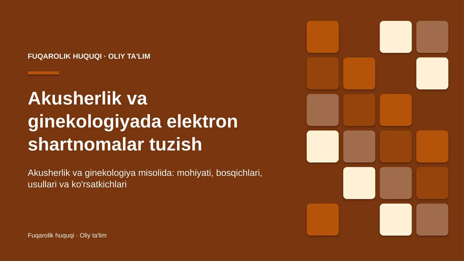 Akusherlik va ginekologiyada elektron shartnomalar tuzish