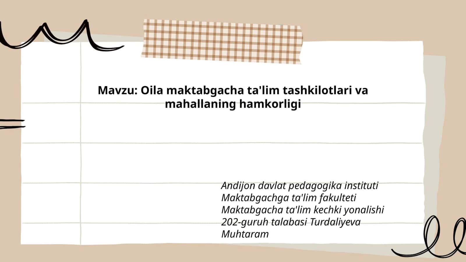 Oila maktabgacha ta'lim tashkilotlari va mahallaning hamkorligi