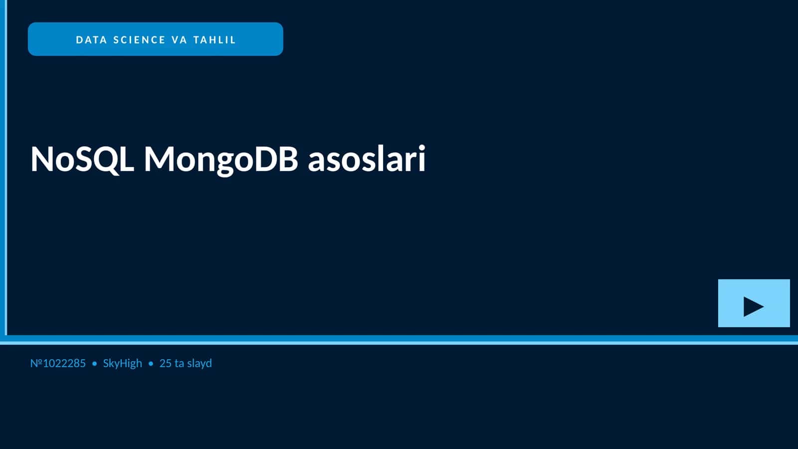 NoSQL MongoDB asoslari