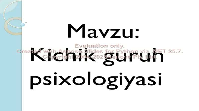 Kichik guruh psixologiyasi