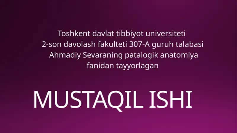 INFEKSION KASALLIKLARNI DIAGNOSTIKA USULLARI