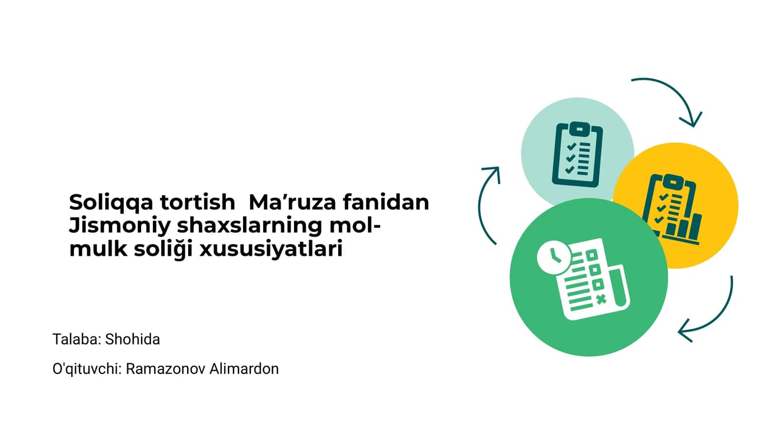 Soliqqa tortish Maʼruza fanidan