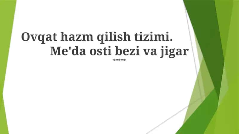 Oshqozon osti bezi va jigar