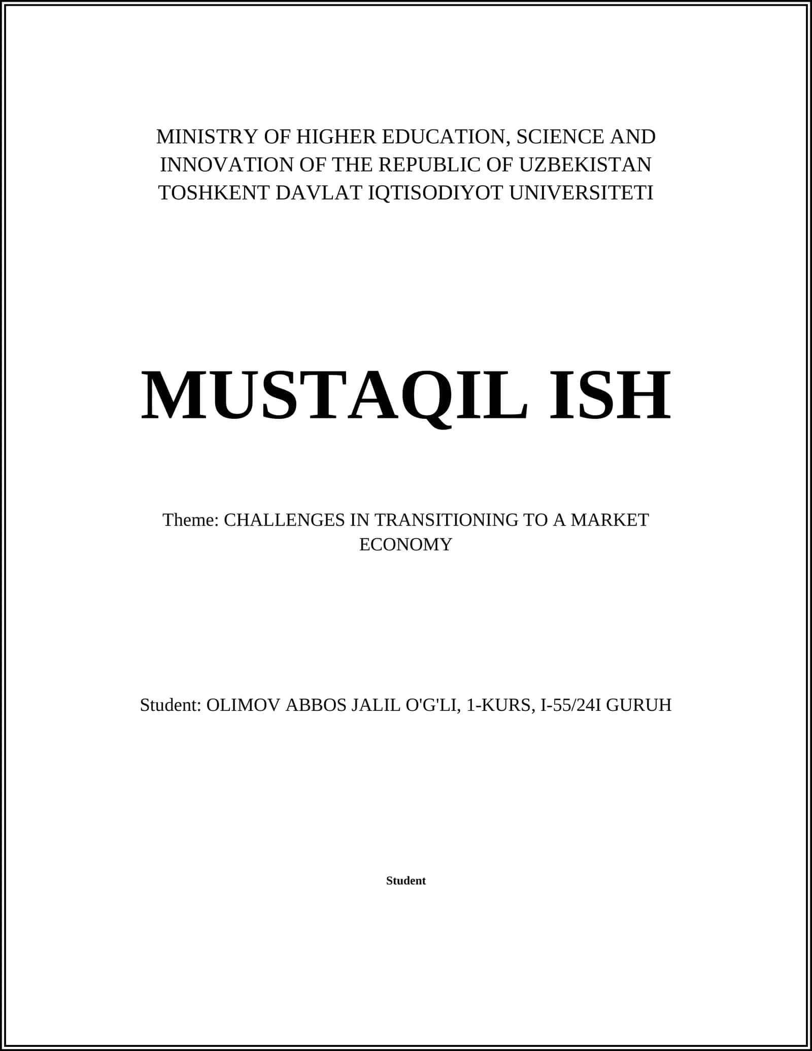 MUSTAQIL ISH