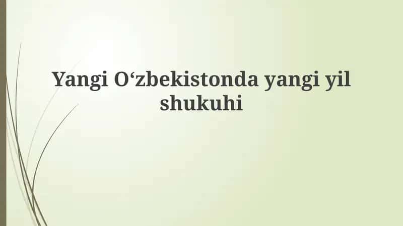 Yangi Oʻzbekistonda yangi yil shukuhi