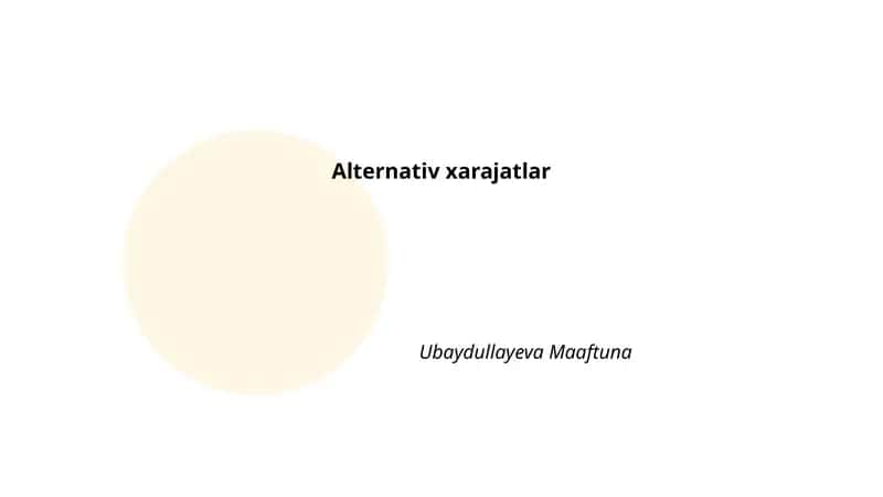Alternativ xarajatlar