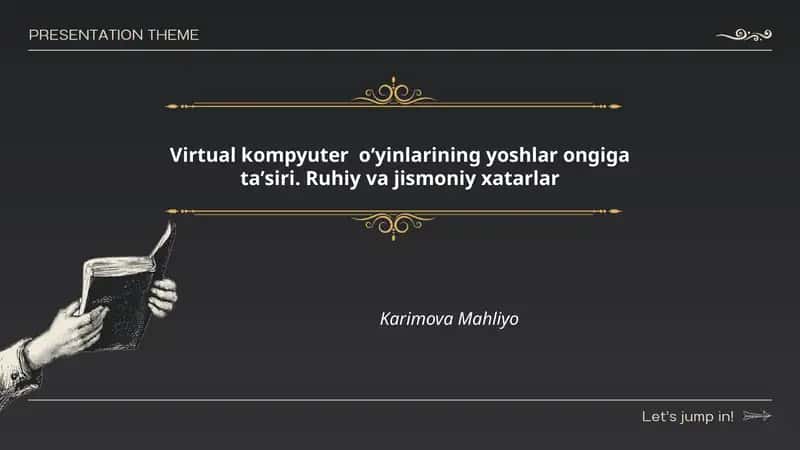 Virtual kompyuter oʻyinlarining yoshlar ongiga taʼsiri. Ruhiy va jismoniy xatarlar