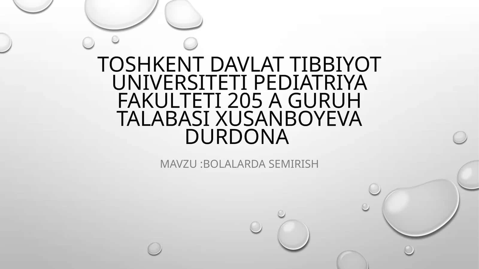 Bolalarda semirish