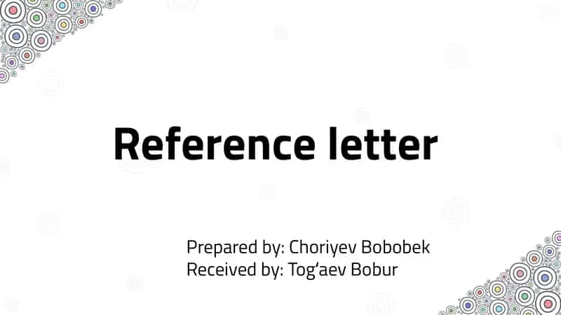 Reference letter