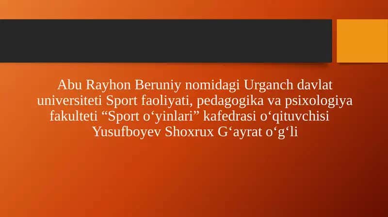 Sport musobaqalar tizimi va musobaqa faoliyati