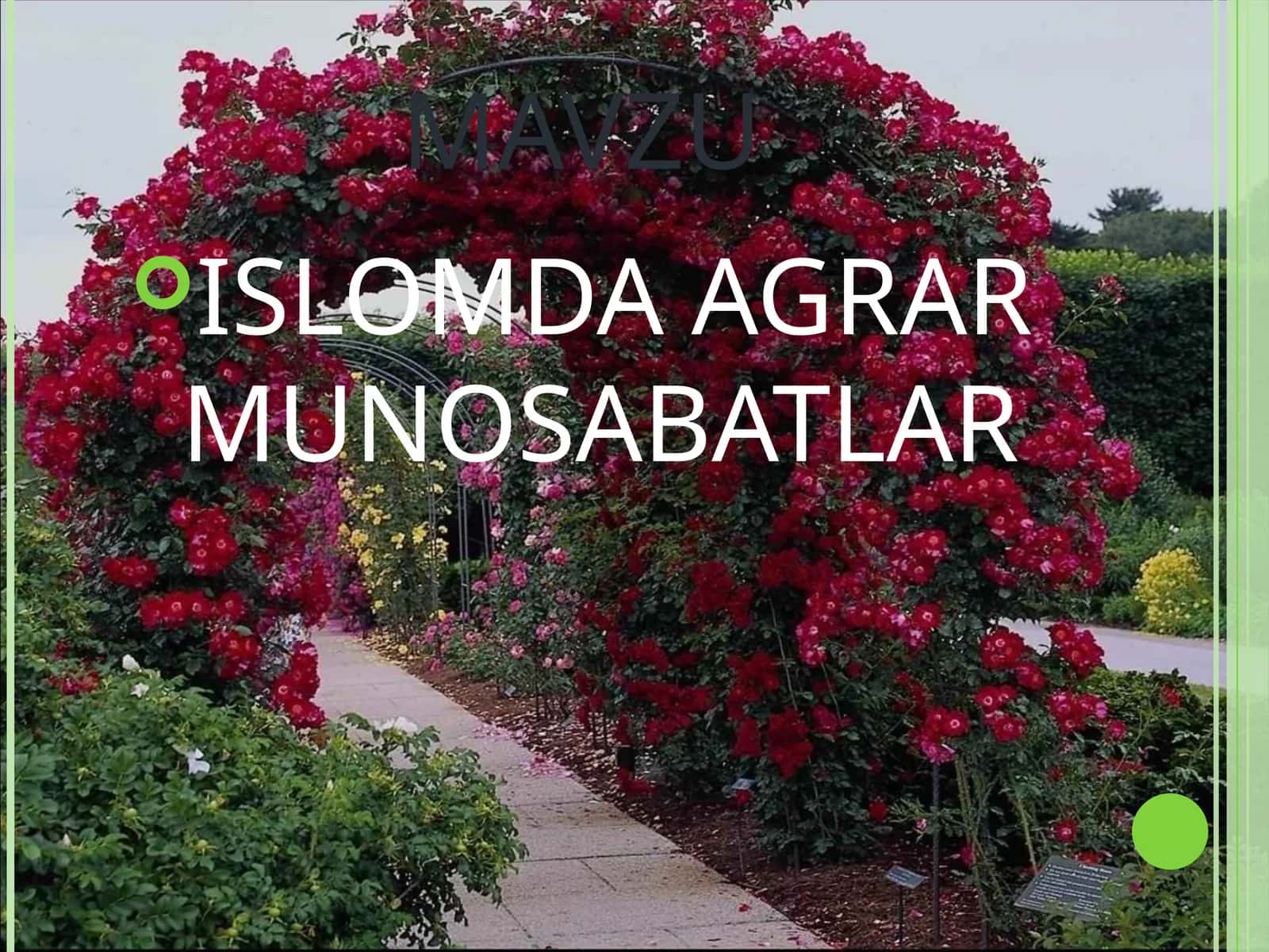 ISLOMDA AGRAR MUNOSABATLAR