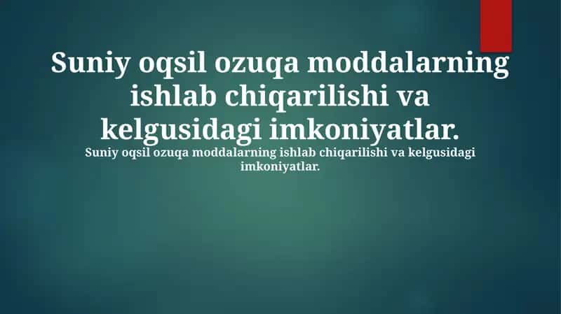 Sun'iy oqsil ishlab chiqarishi