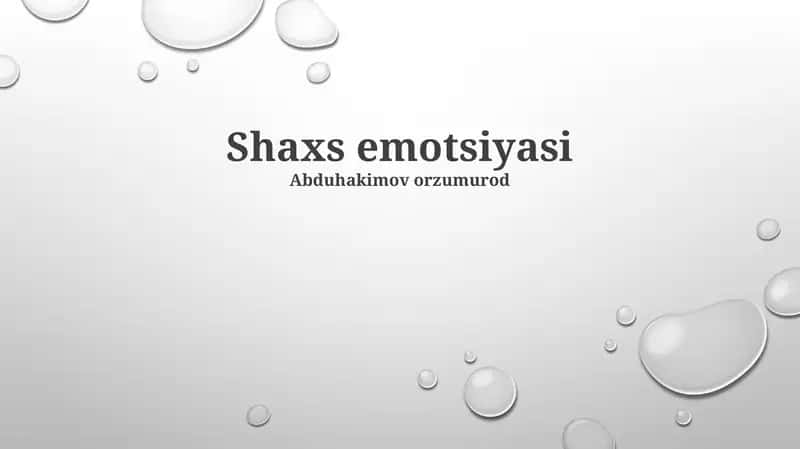 Shaxs emotsiyasi