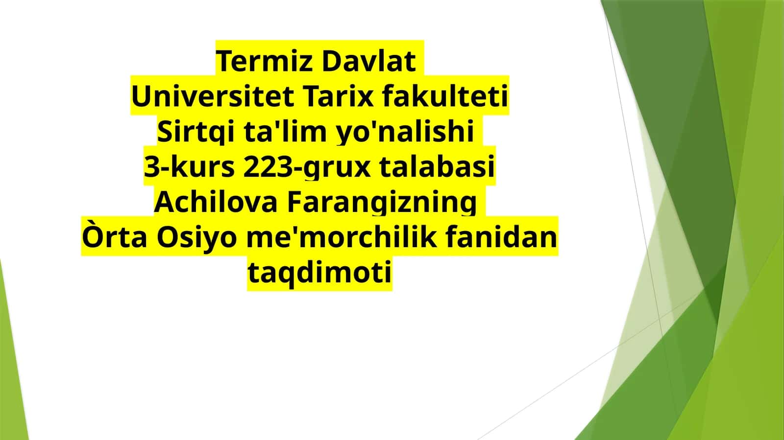 Qadimgi me'moriy obidalarni, asrash, saqlash va restavratsiya qilish