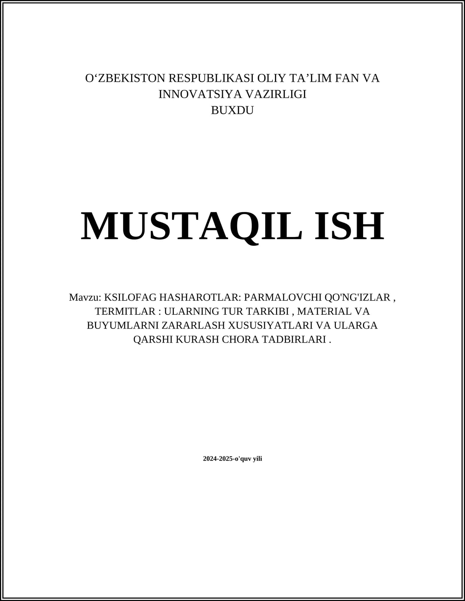 Ksilofag Hasharotlar