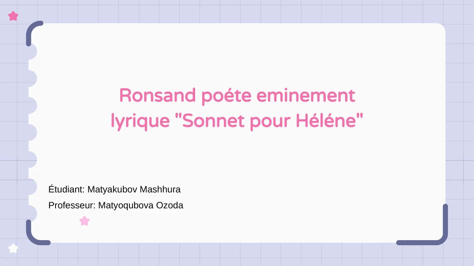 Sonnet pour Hélène