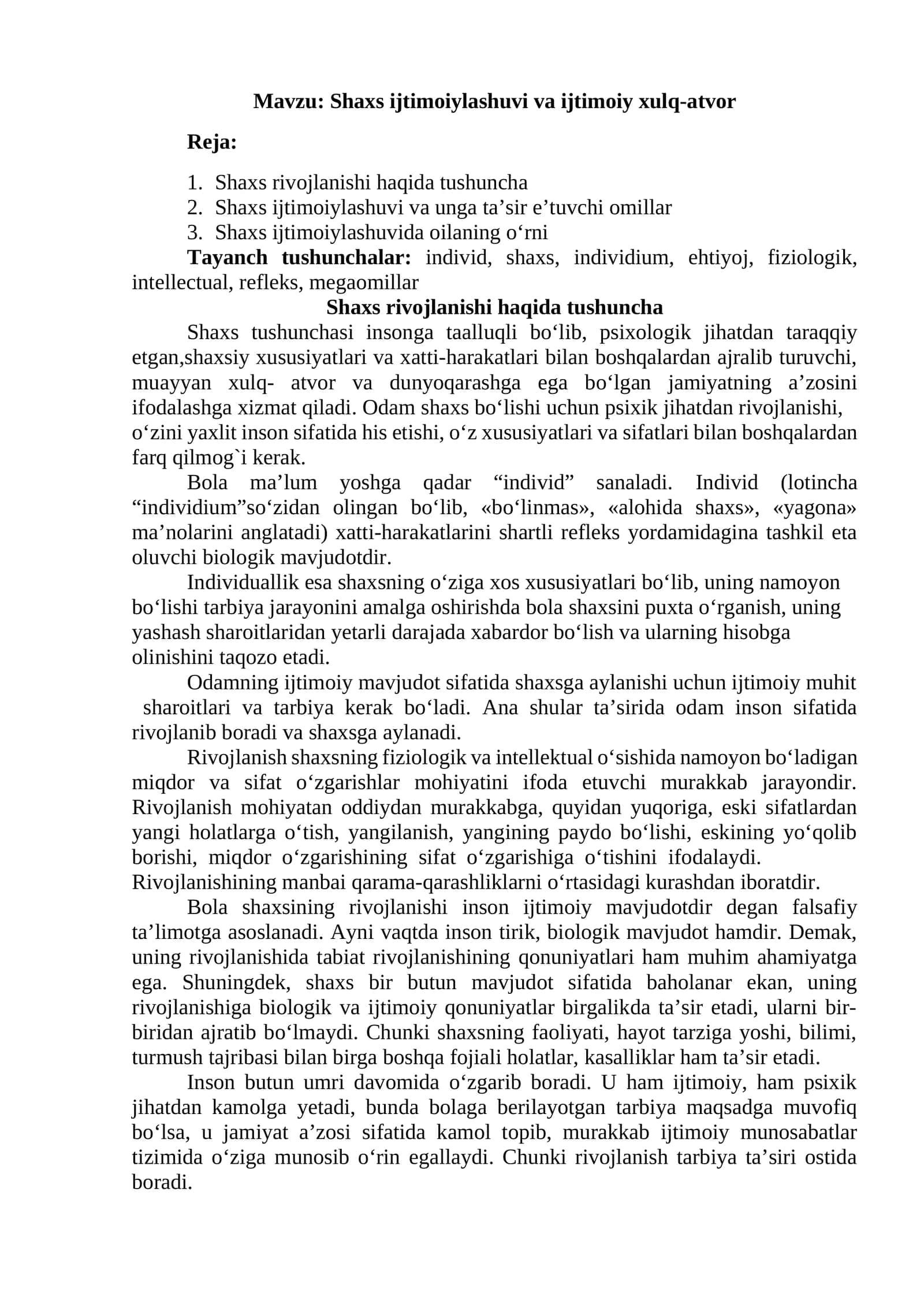 Shaxs ijtimoiylashuvi va ijtimoiy xulq-atvor