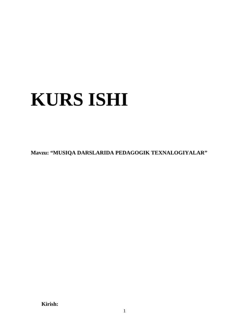 “MUSIQA DARSLARIDA PEDAGOGIK TEXNALOGIYALAR”