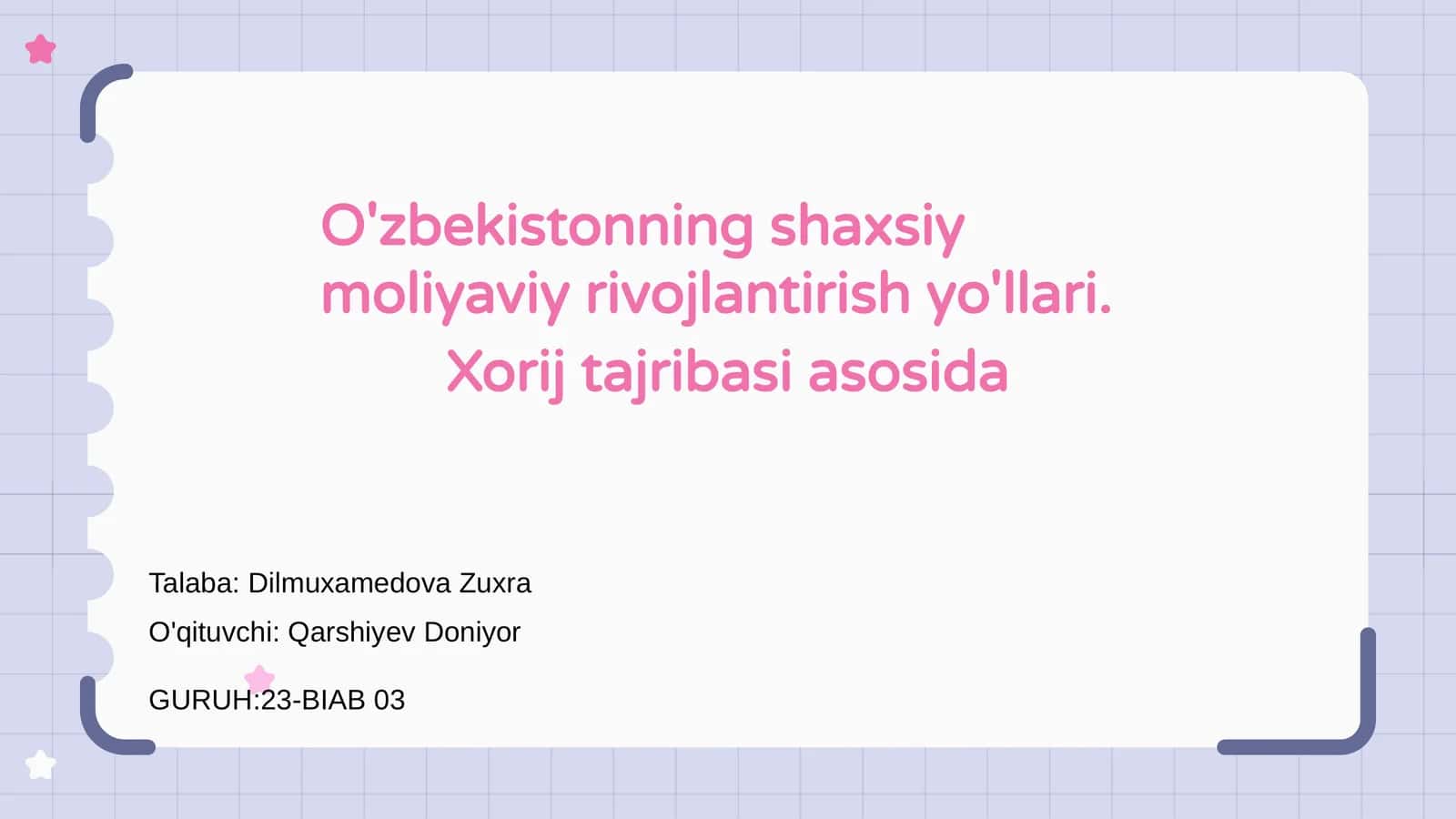 Shaxsiy moliyaviy rivojlantirish yo'llari