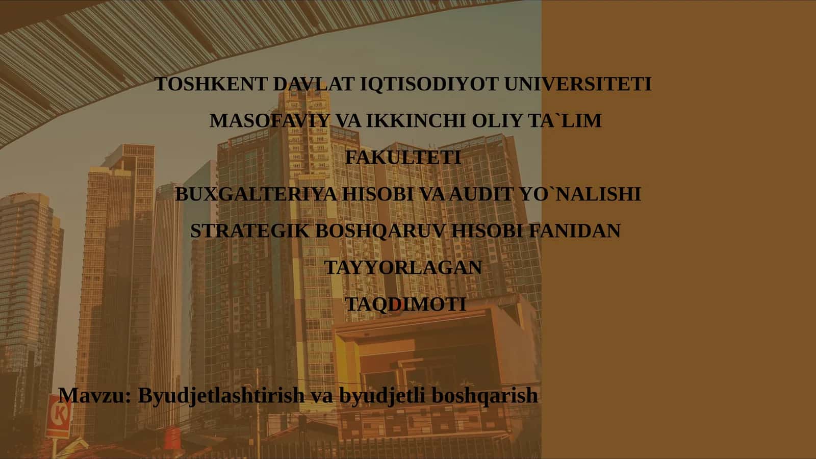 Byudjetlashtirish va byudjetni boshqarish